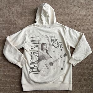Taylor Swift The Eras Tour Hoodie Women's S Cream Fearless Heart Photo Folk Pop